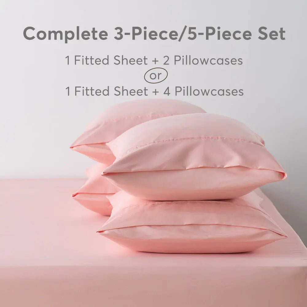 Kasentex All Season Deep Pocket Fitted Sheet Set with Pillowcases, Room Decor, Graduation Gifts - Get it from Bo