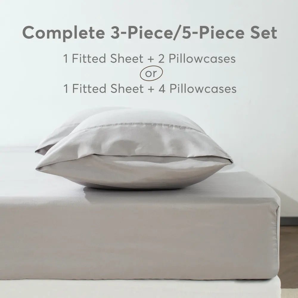 Kasentex All Season Deep Pocket Fitted Sheet Set with Pillowcases, Room Decor, Graduation Gifts - Get it from Bo