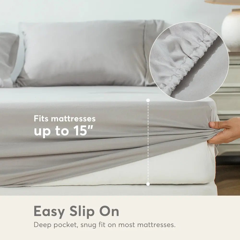 Kasentex All Season Deep Pocket Fitted Sheet Set with Pillowcases, Room Decor, Graduation Gifts - Get it from Bo