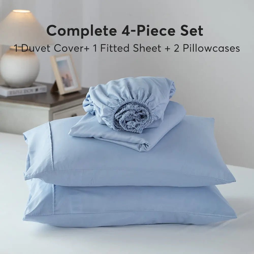 Kasentex Duvet Cover Bedding Set with Duvet Cover, Pillowcase, Fitted Sheet, Hypoallergenic and Breathable, Room Decor, Graduation Gifts - Get it from Bo