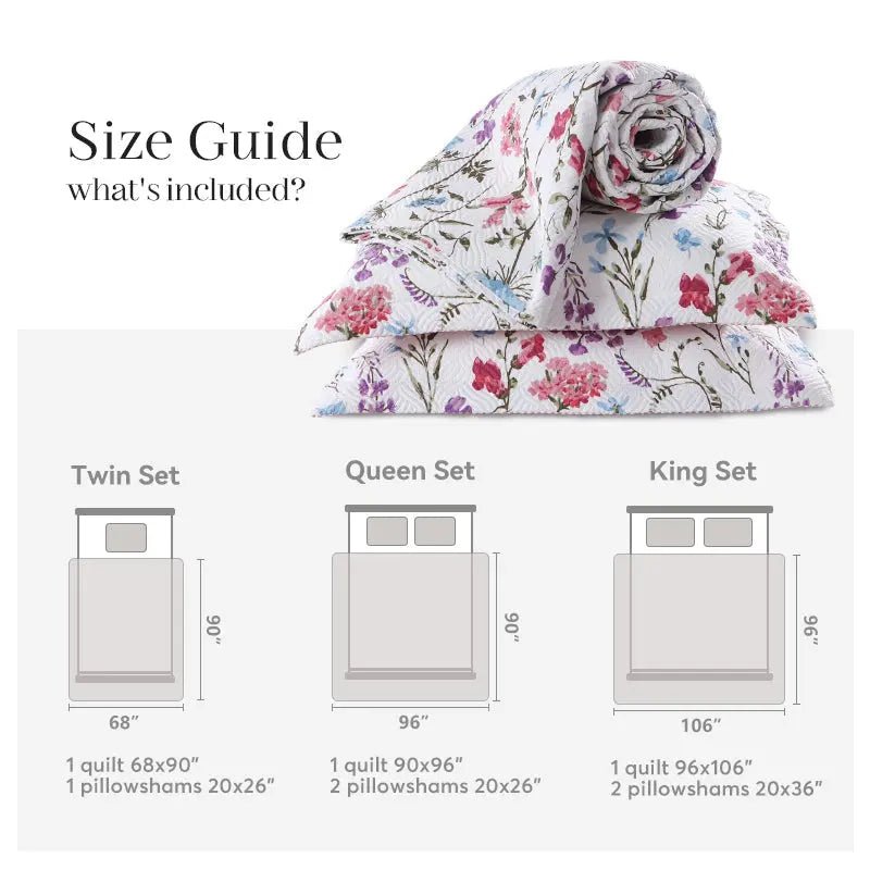 Kasentex Floral Quilt Set - Lightweight & Reversible - Cozy & Stylish Bedding - Machine Washable, Room Decor, Graduation Gifts - Get it from Bo
