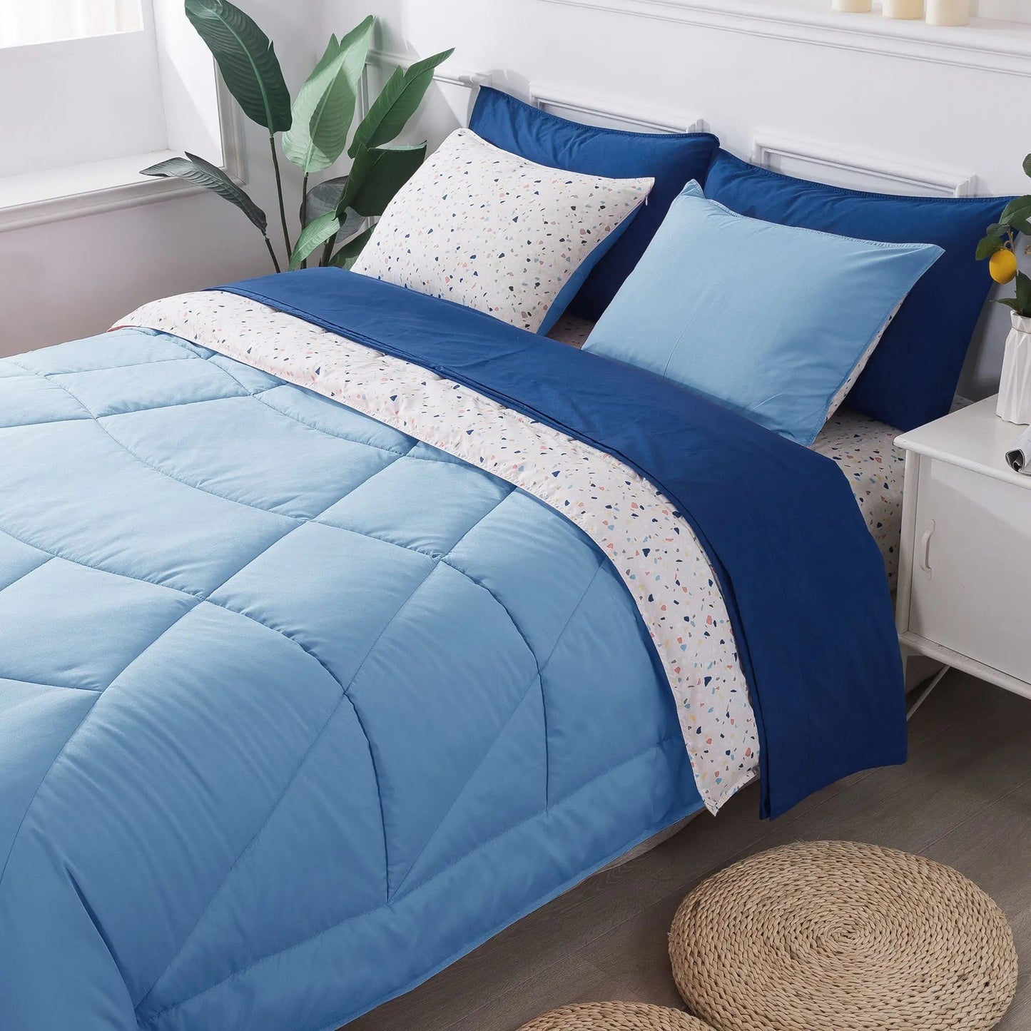 Kasentex Reversible 5 and 7 Piece Ultra Soft Cozy Bed Comforter Sets, Room Decor - Get it from Bo
