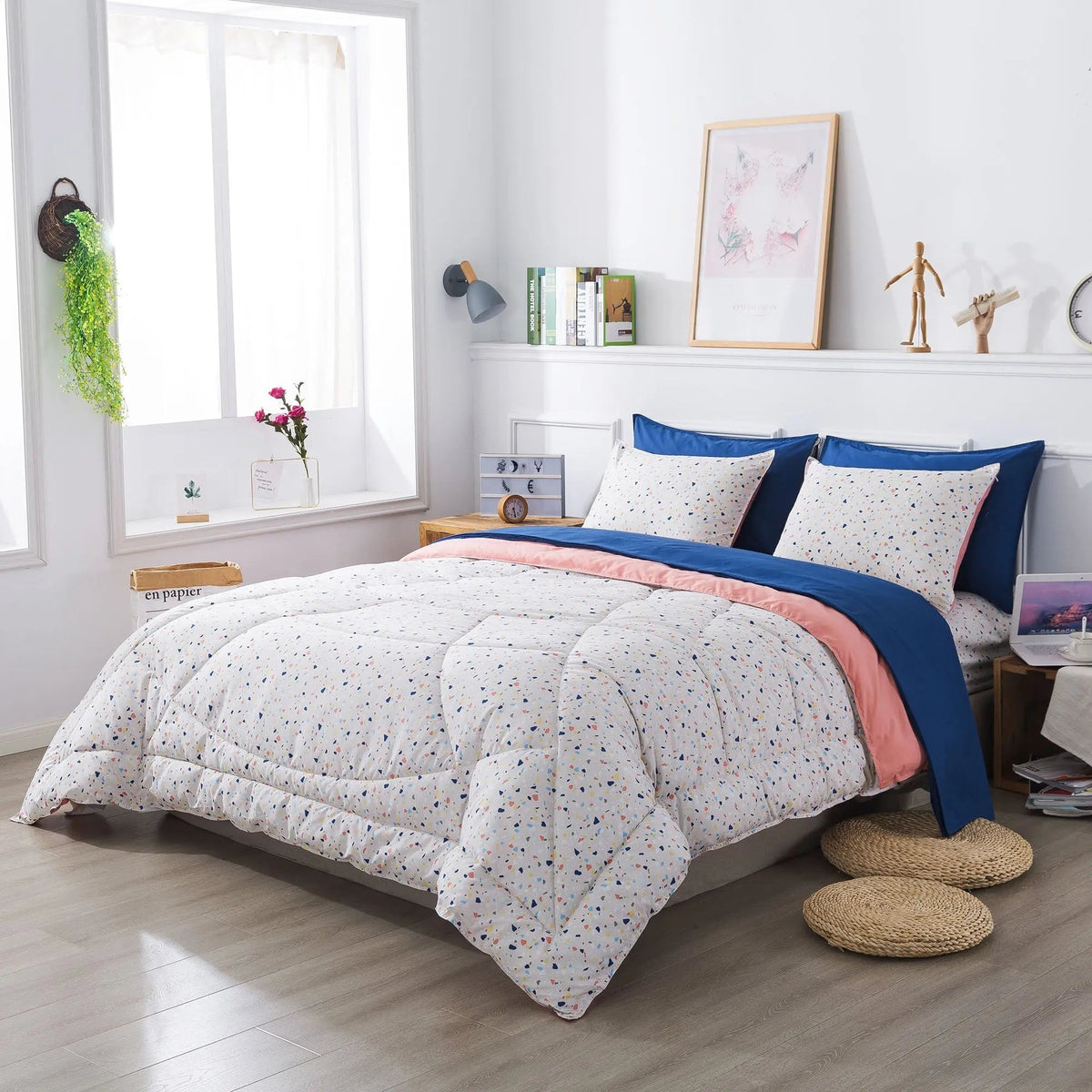 Kasentex Reversible 5 and 7 Piece Ultra Soft Cozy Bed Comforter Sets, Room Decor - Get it from Bo