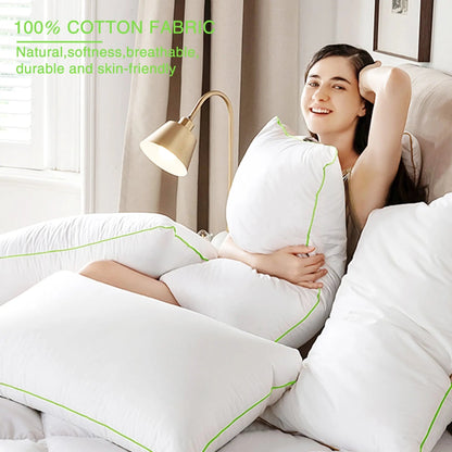 Kasentex Silky Green Piped Edge Goose Down Feather Pillow Set, White - Get it from Bo