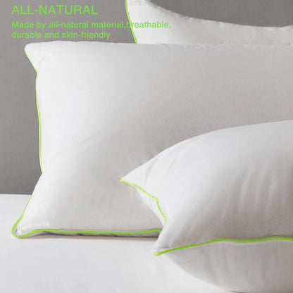 Kasentex Silky Green Piped Edge Goose Down Feather Pillow Set, White - Get it from Bo