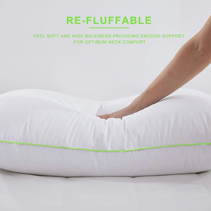 Kasentex Silky Green Piped Edge Goose Down Feather Pillow Set, White - Get it from Bo