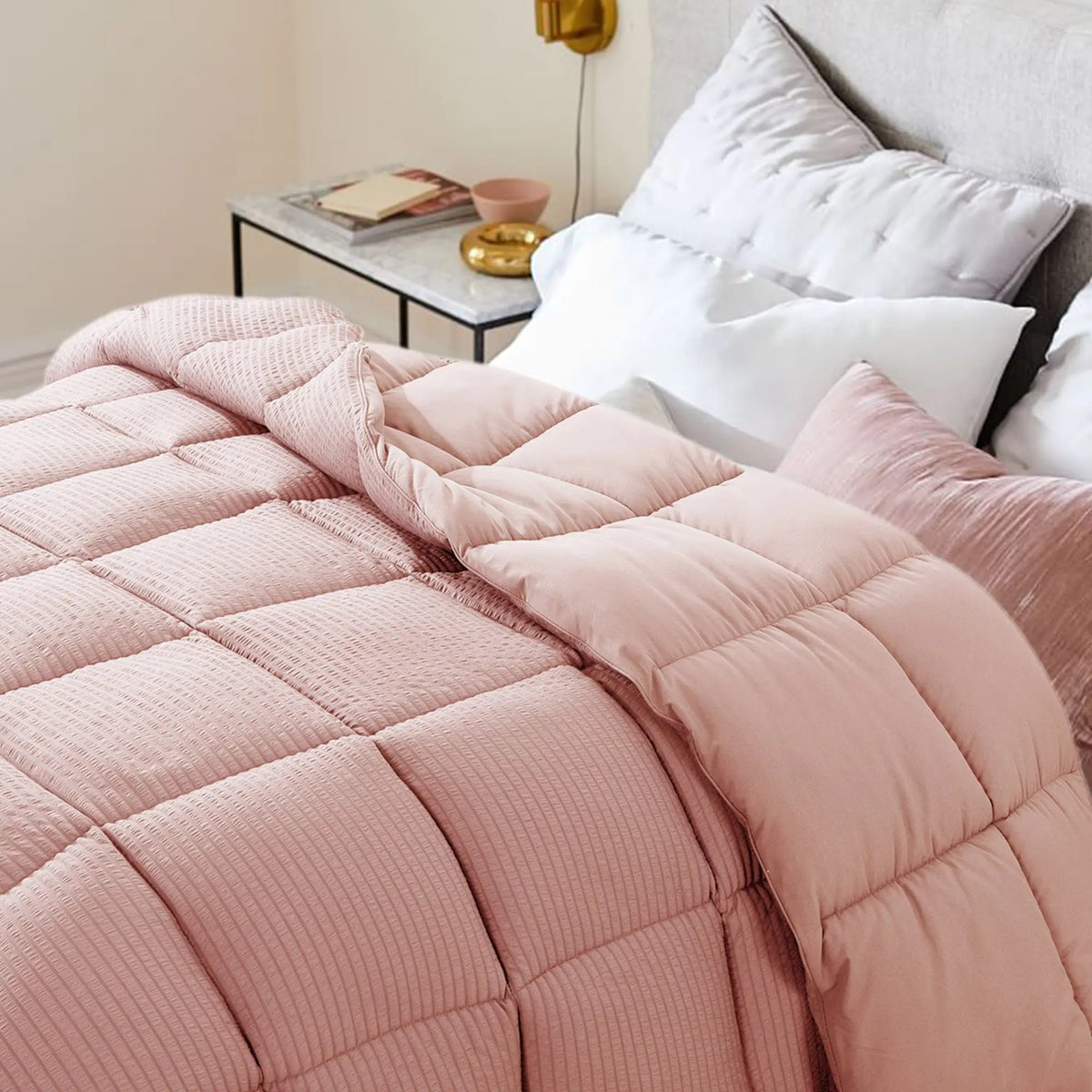 Kasentex Ultra Soft All Season Down Alternative Reversible Comforter, Twin, Queen, King, Room Decor, Graduation Gifts - Get it from Bo