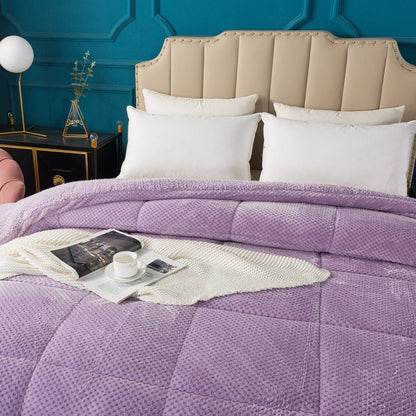 Kasentex Ultra Soft All Season Reversible Plush Sherpa Lined Comforter, Twin, Queen, King - Get it from Bo