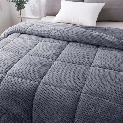 Kasentex Ultra Soft All Season Reversible Plush Sherpa Lined Comforter, Twin, Queen, King - Get it from Bo