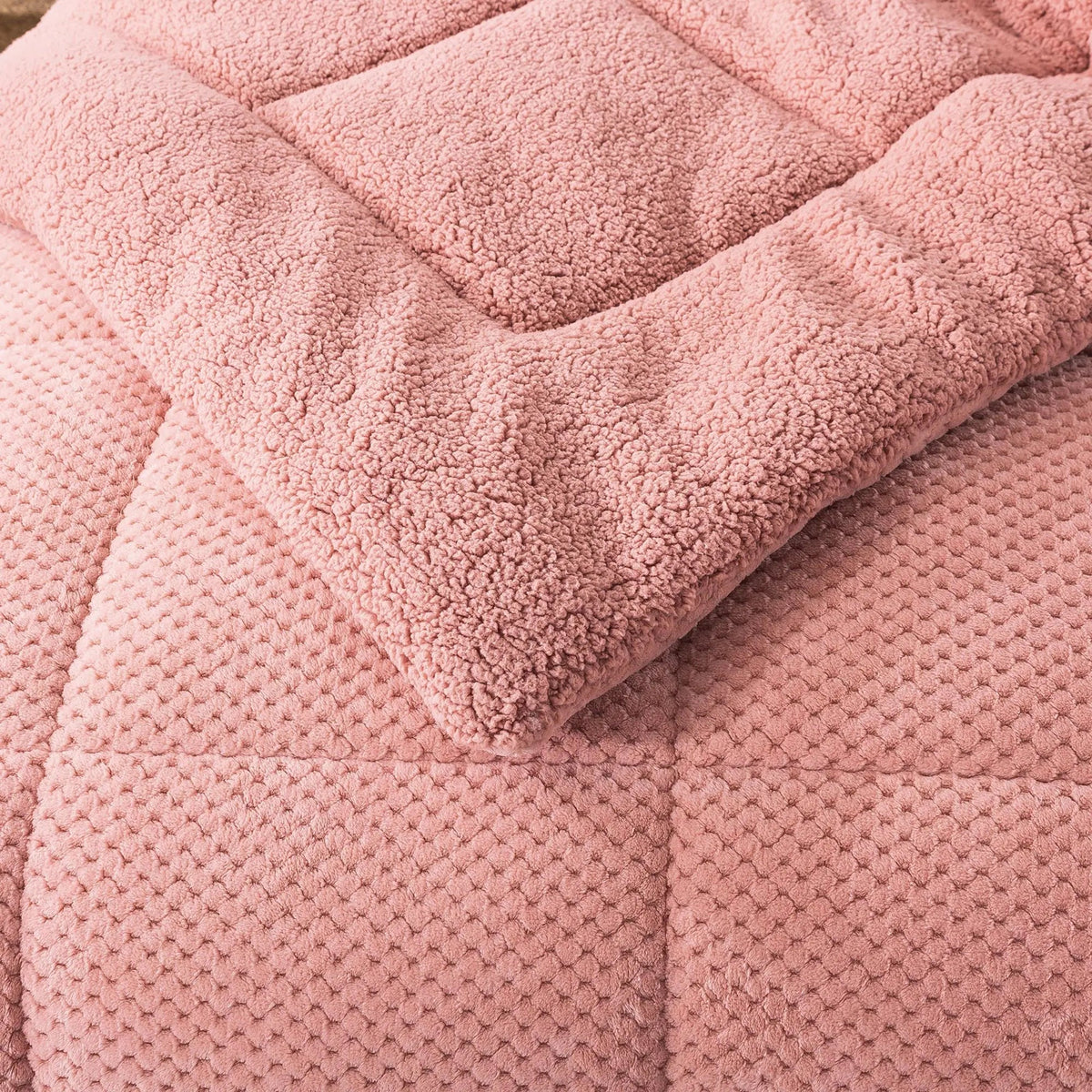 Kasentex Ultra Soft All Season Reversible Plush Sherpa Lined Comforter, Twin, Queen, King - Get it from Bo