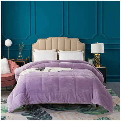 Kasentex Ultra Soft All Season Reversible Plush Sherpa Lined Comforter, Twin, Queen, King - Get it from Bo