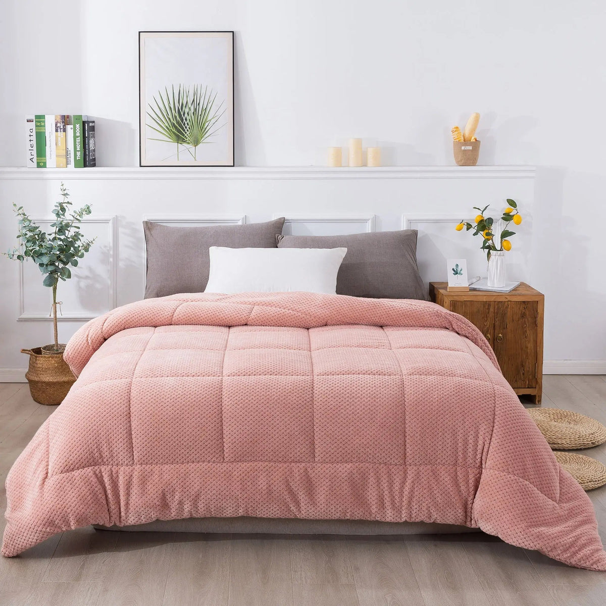 Kasentex Ultra Soft All Season Reversible Plush Sherpa Lined Comforter, Twin, Queen, King - Get it from Bo