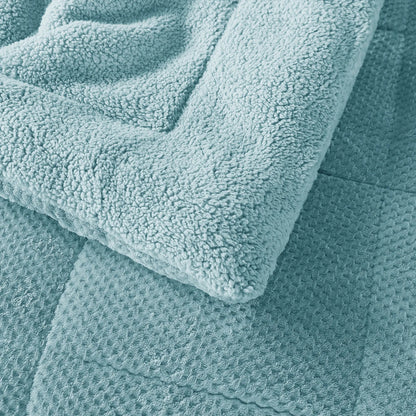 Kasentex Ultra Soft All Season Reversible Plush Sherpa Lined Comforter, Twin, Queen, King - Get it from Bo