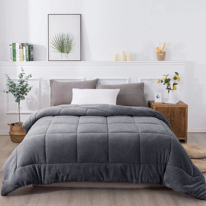 Kasentex Ultra Soft All Season Reversible Plush Sherpa Lined Comforter, Twin, Queen, King - Get it from Bo