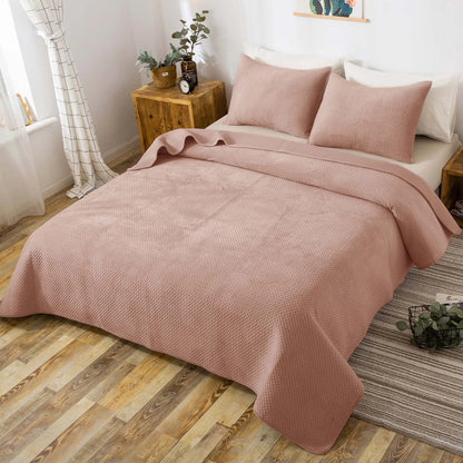Kasentex Ultra Soft Plush Poly-Velvet Quilt Set, Queen, King, Room Decor, Graduation Gifts, Fathers Day Gift - Get it from Bo