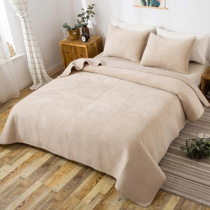 Kasentex Ultra Soft Plush Poly-Velvet Quilt Set, Queen, King, Room Decor, Graduation Gifts, Fathers Day Gift - Get it from Bo