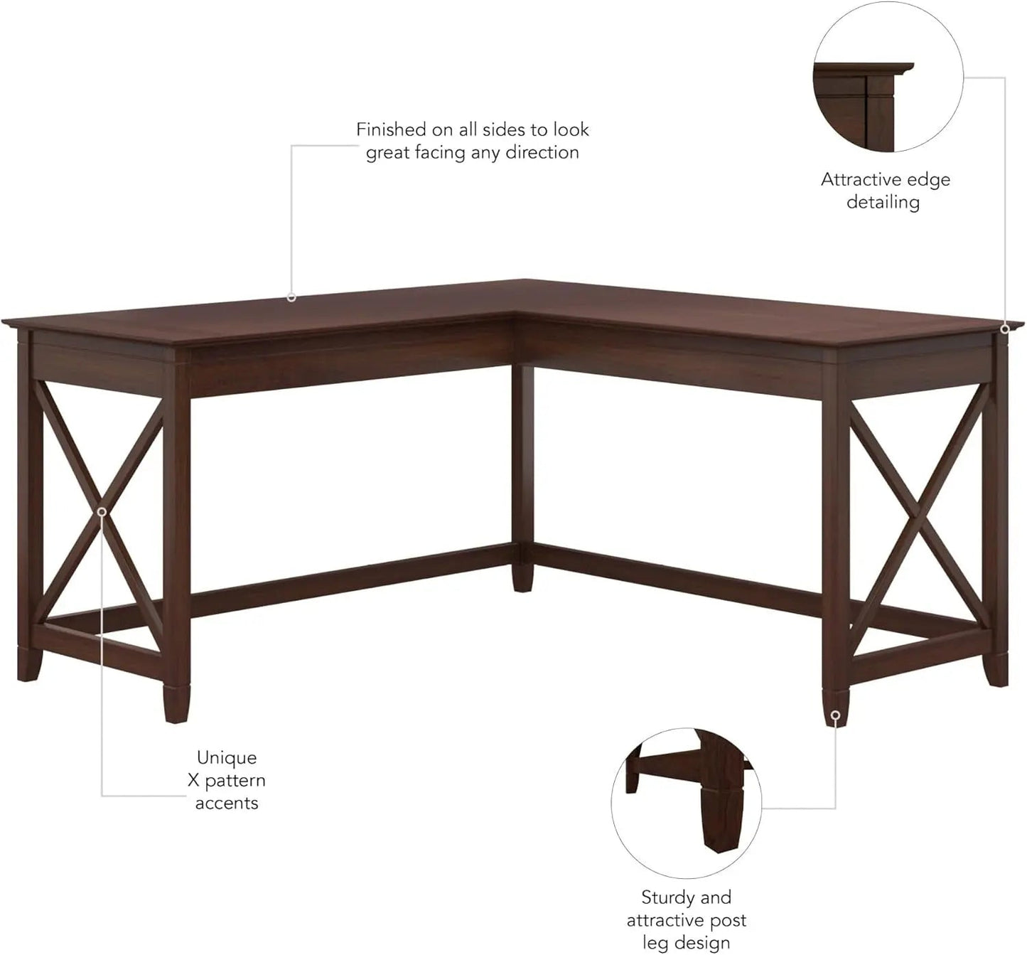 Key West 60W L Shaped Desk For Home Office Workspace - Get it from Bo