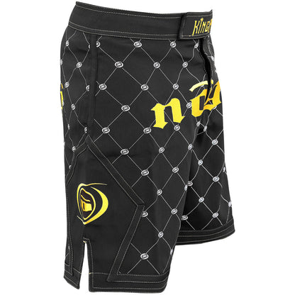 Kingpin 2.0 Black and Gold MMA Fight Shorts LE - Get it from Bo
