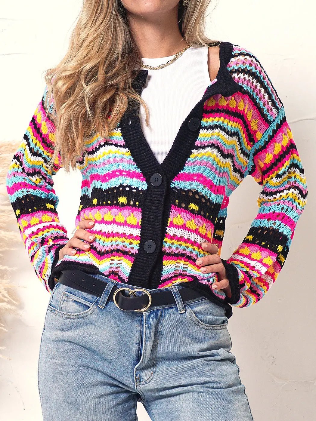 Knitted Boho Cardigan Sweater - Get it from Bo