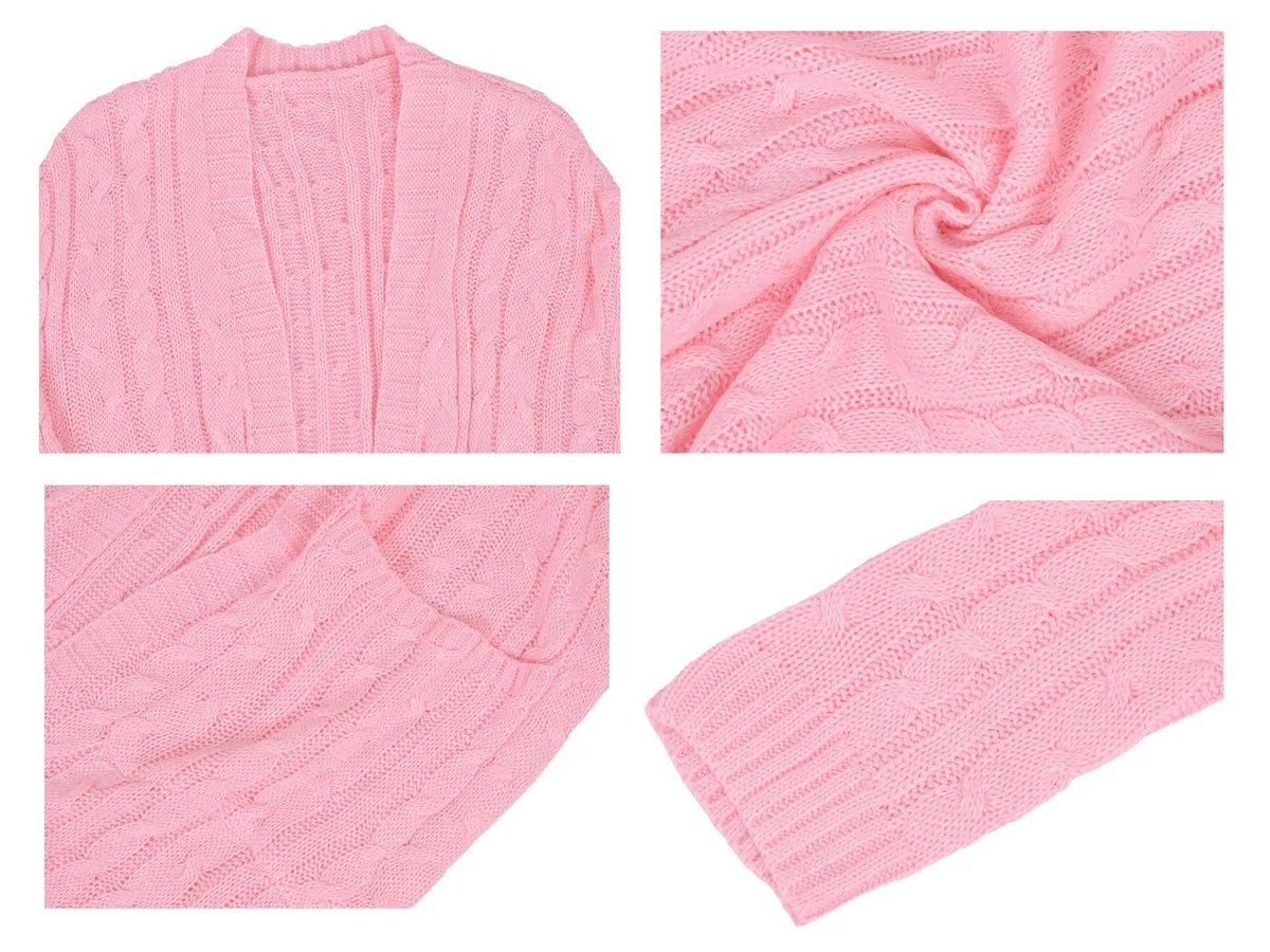Knitted Long Sleeve Cardigan Sweater - Get it from Bo