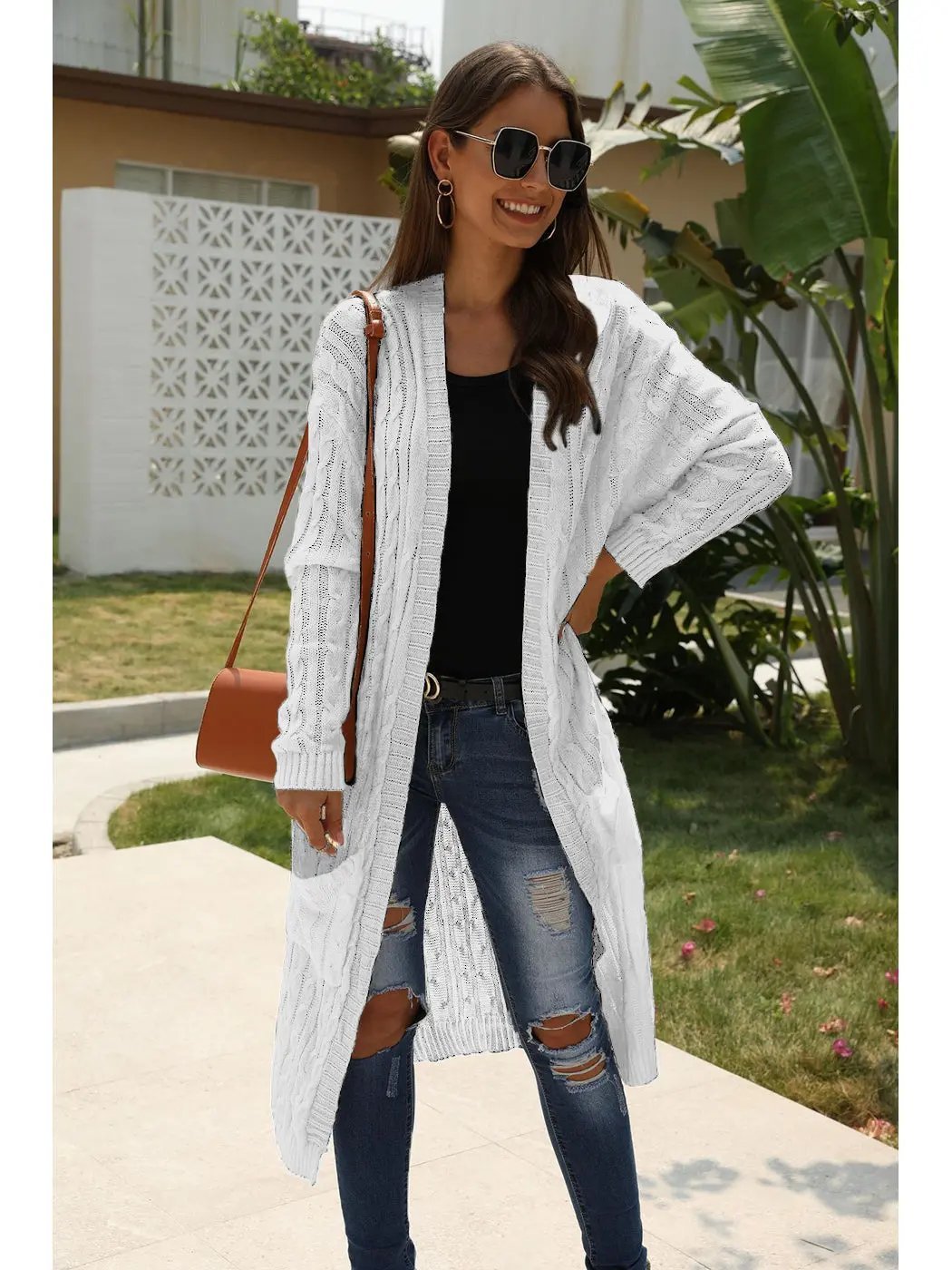 Knitted Long Sleeve Cardigan Sweater - Get it from Bo