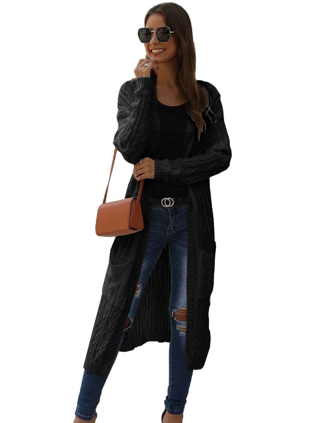 Knitted Long Sleeve Cardigan Sweater - Get it from Bo
