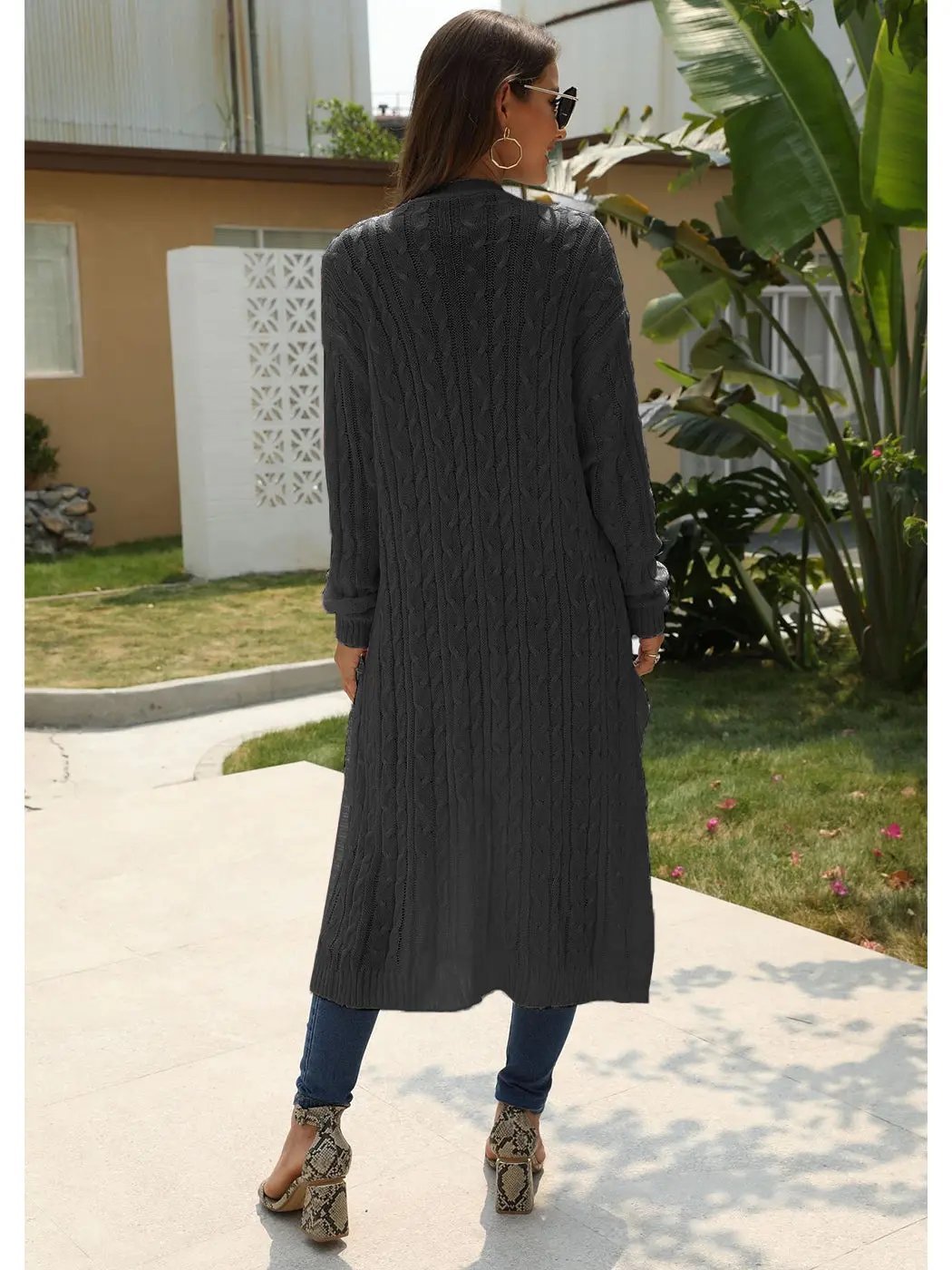 Knitted Long Sleeve Cardigan Sweater - Get it from Bo