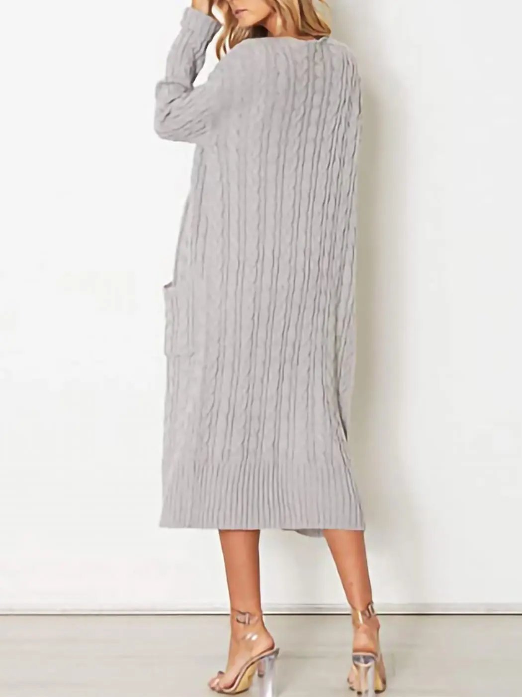 Knitted Long Sleeve Cardigan Sweater - Get it from Bo