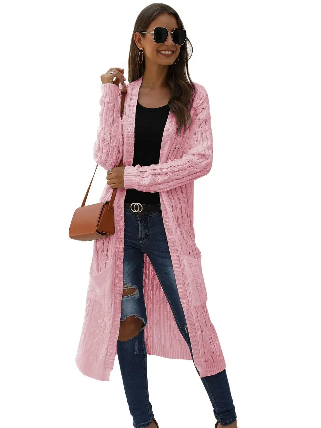 Knitted Long Sleeve Cardigan Sweater - Get it from Bo