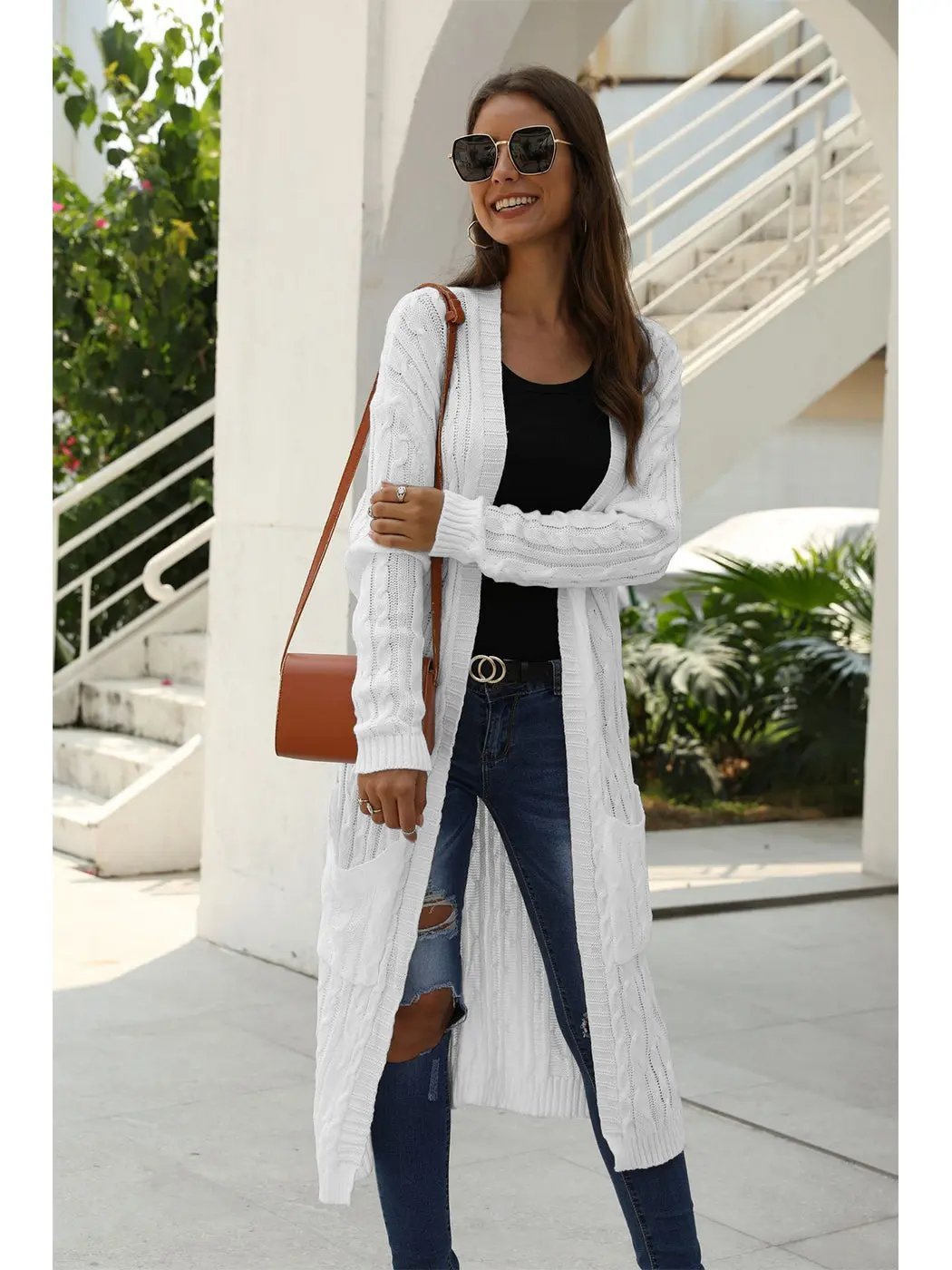 Knitted Long Sleeve Cardigan Sweater - Get it from Bo