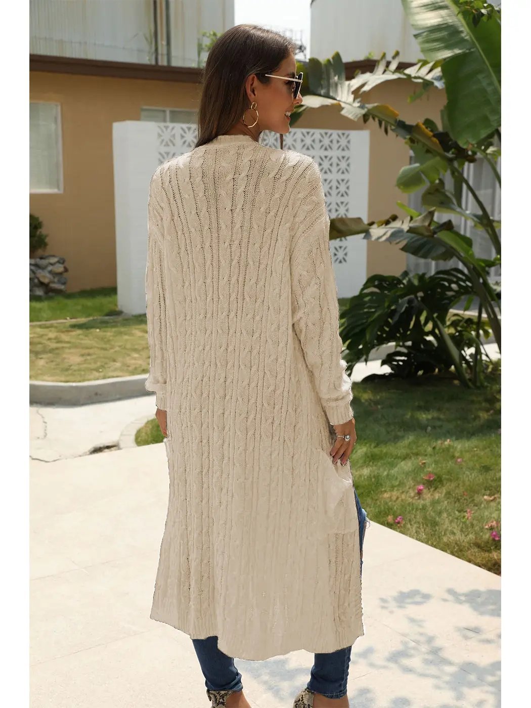 Knitted Long Sleeve Cardigan Sweater - Get it from Bo