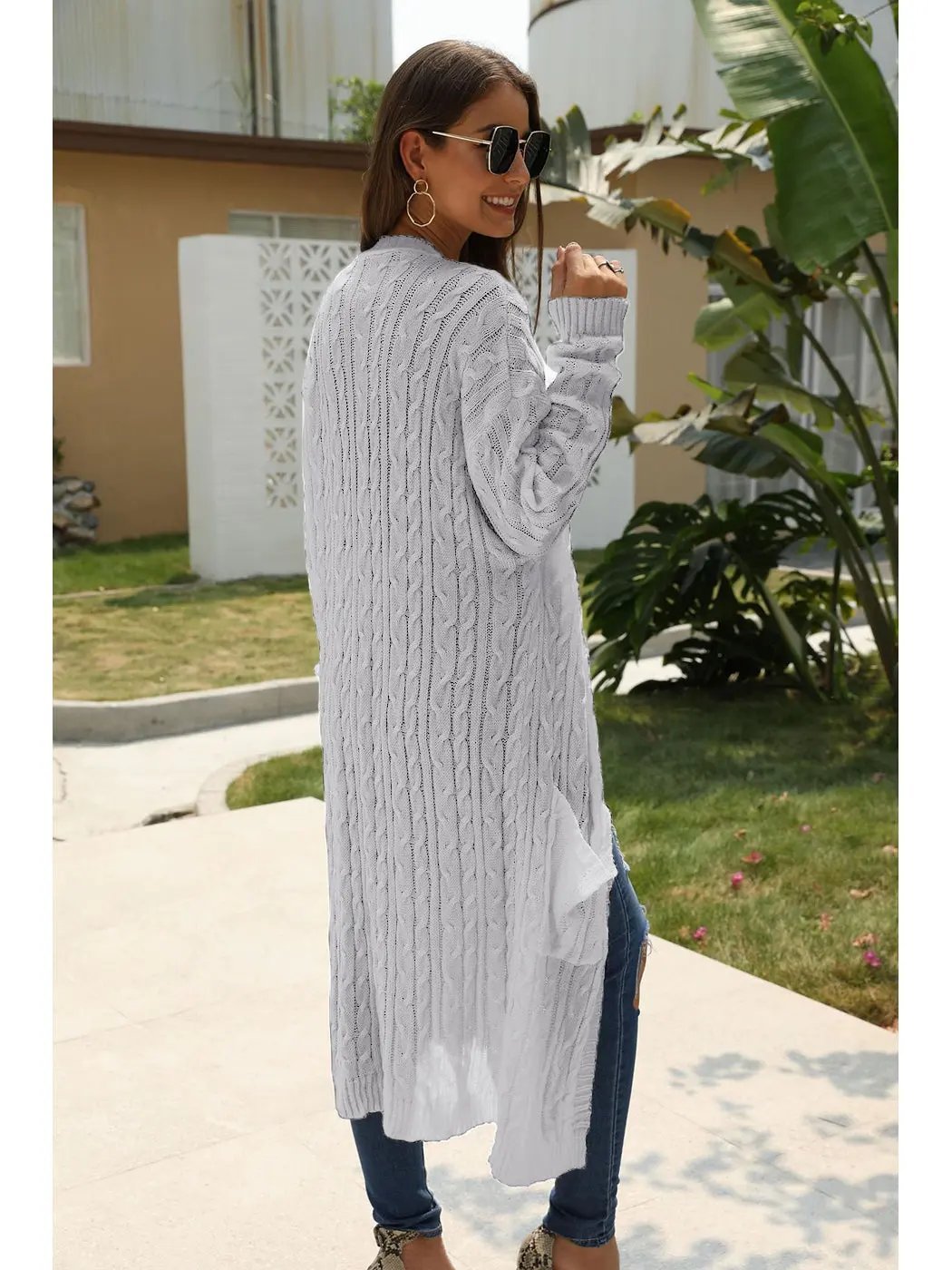Knitted Long Sleeve Cardigan Sweater - Get it from Bo