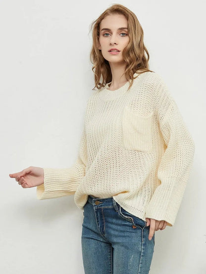 Knitted Turtleneck Sweater With Batwing Sleeves - Get it from Bo