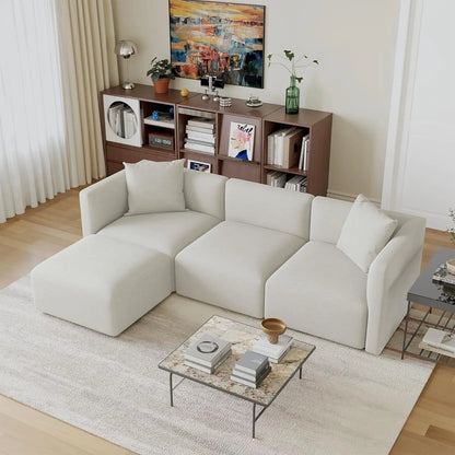 L Shaped Convertible Modular Sectional Sofa Cream Chaise - Get it from Bo