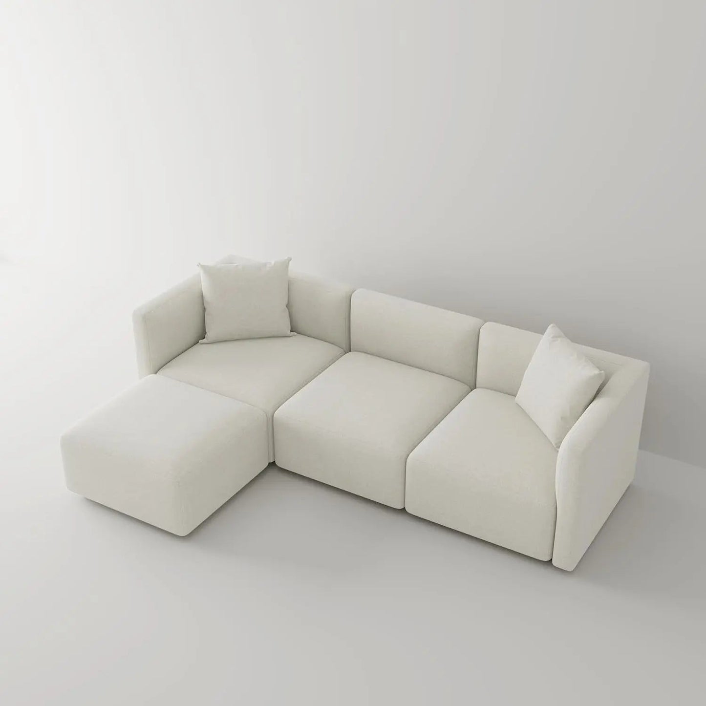 L Shaped Convertible Modular Sectional Sofa Cream Chaise - Get it from Bo