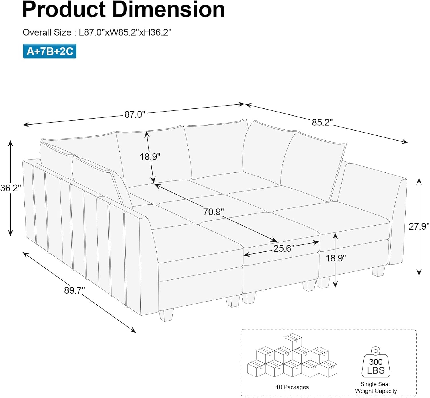 Large Modular Sectional Sofa Bed with Storage Comfort ShipItFurniture