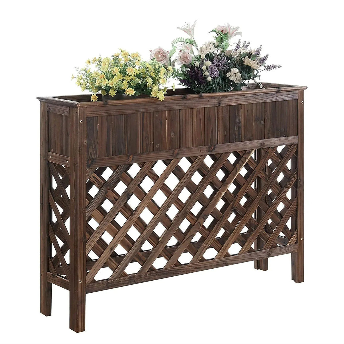 Large Raised Patio Planter Weathered Cedar L 48" x W 12.5" x 35.5" - Get it from Bo