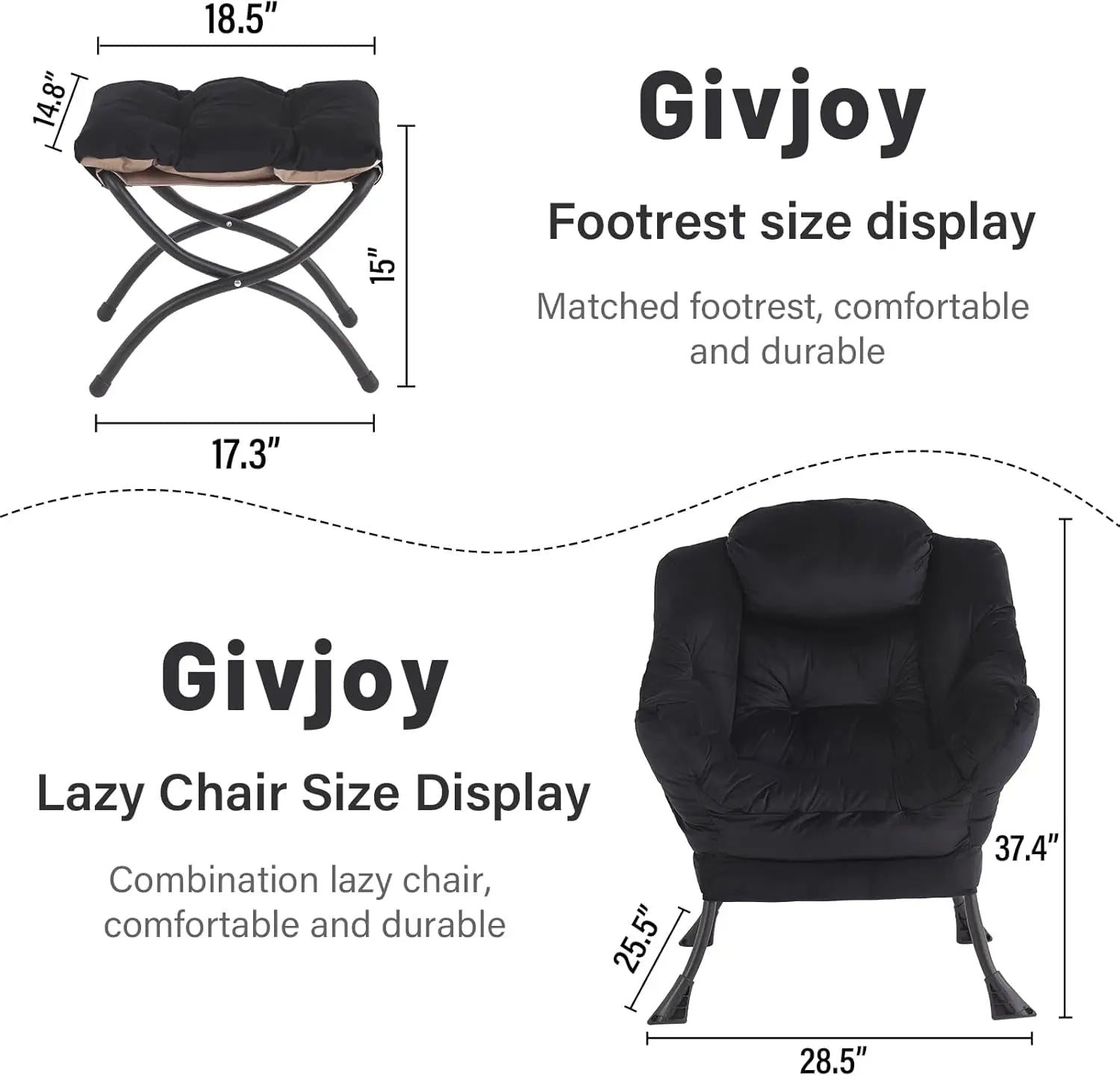 Large Upholstered Lounge Chair With Ottoman And Armrests - Get it from Bo