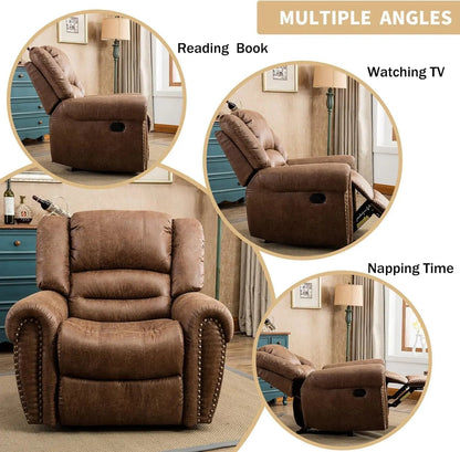 Leather Recliner Chairs Set 2 Nut Brown Manual Recliners - Get it from Bo