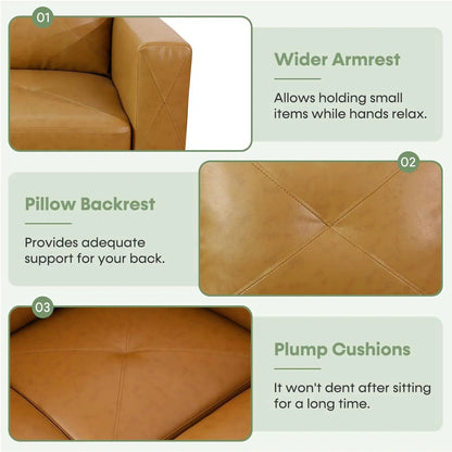 Leather Sectional Sofa L Shape With Storage Ottoman Ginger - Get it from Bo