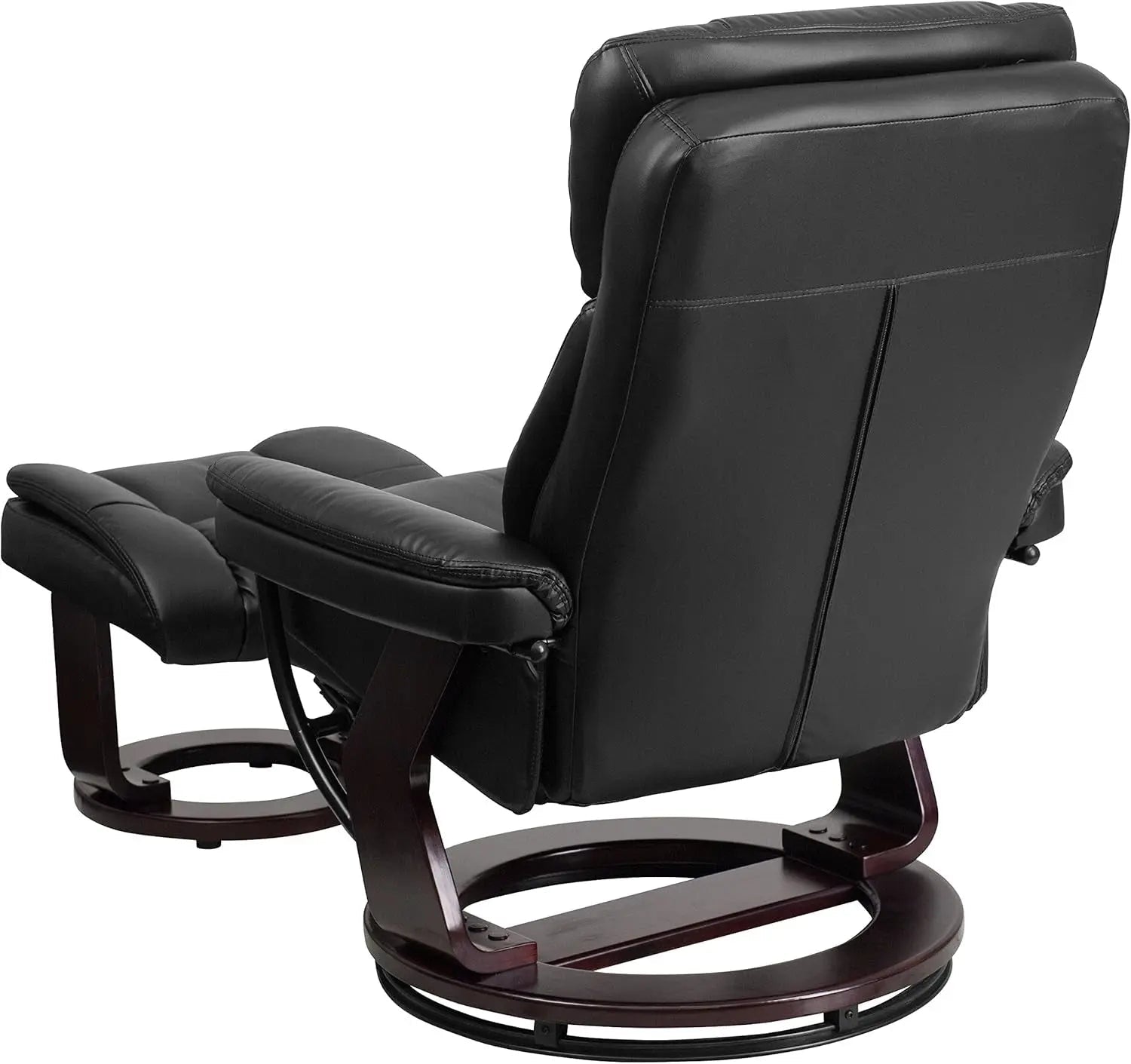 Leathersoft Upholstered Recliner With Ottoman Black - Get it from Bo