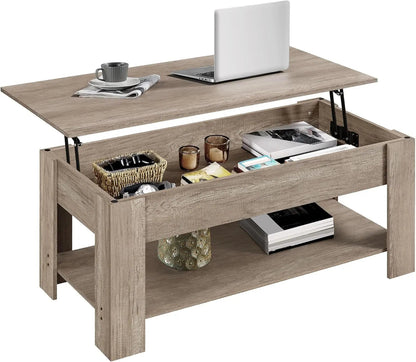 Lift Top Coffee Table With Hidden Compartment Grey - Get it from Bo