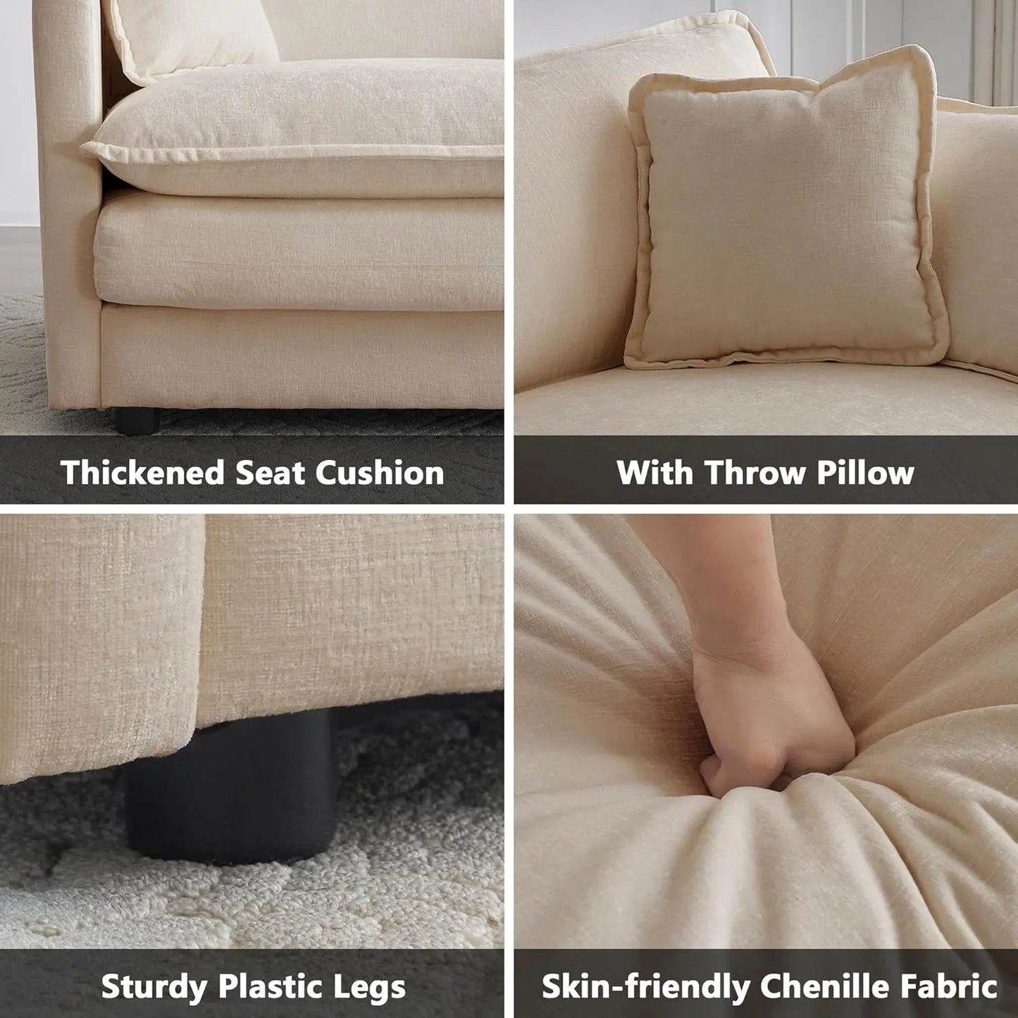 Light Coffee Chenille 2 Piece Loveseat Couch And Armchair - Get it from Bo