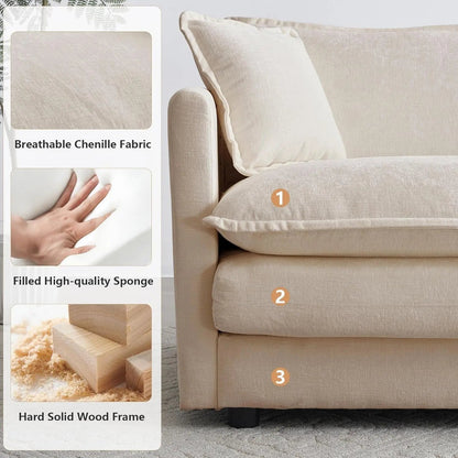 Light Coffee Chenille 2 Piece Loveseat Couch And Armchair - Get it from Bo