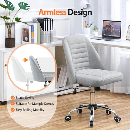 Linen Office Desk Chair With Rolling Wheels For Home Office - Get it from Bo