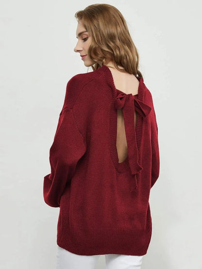 Love Tie Puffed Sleeve Sweater - Get it from Bo