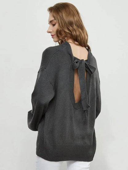 Love Tie Puffed Sleeve Sweater - Get it from Bo
