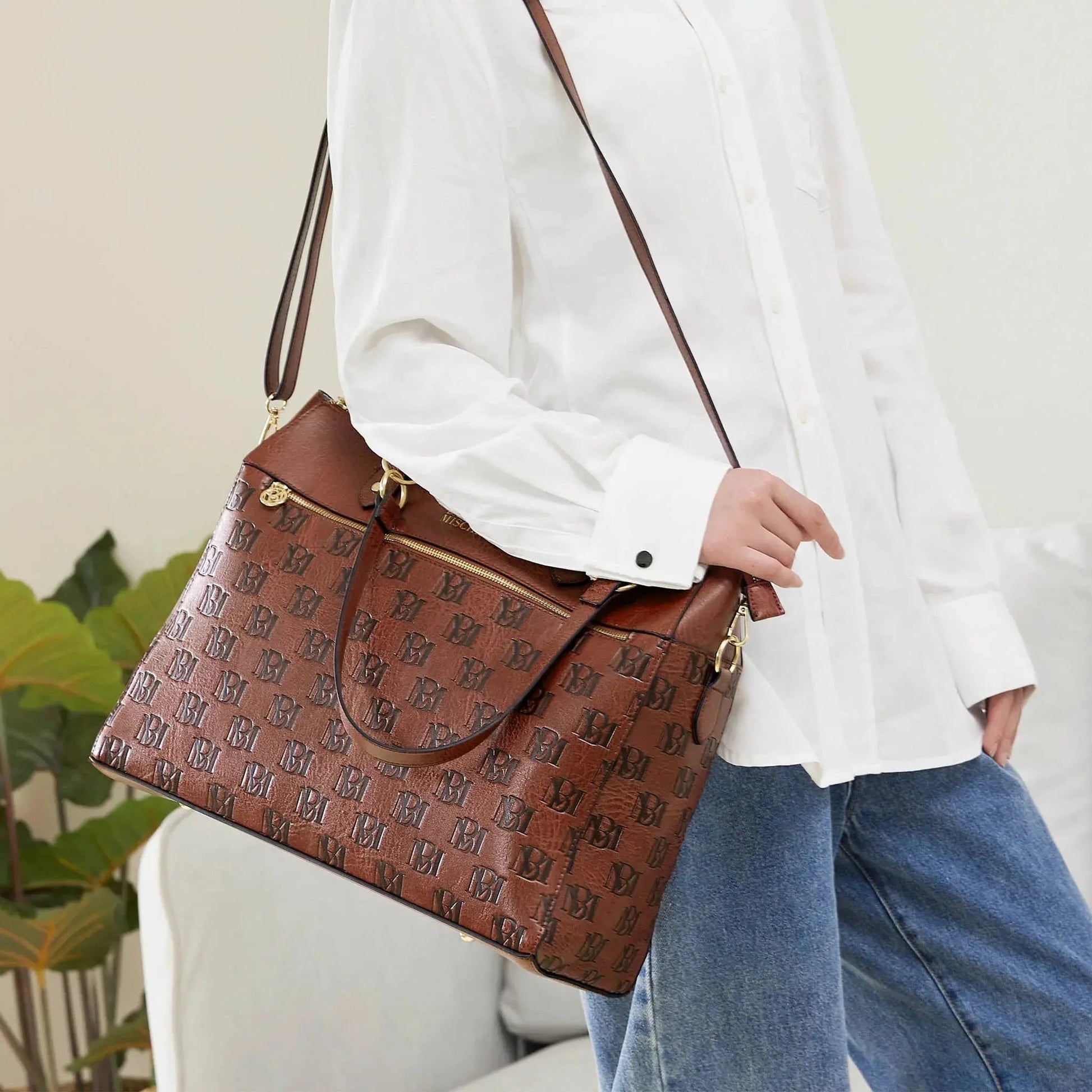 Madalyn Rustic Vegan Leather Weekender Tote Bag - Get it from Bo