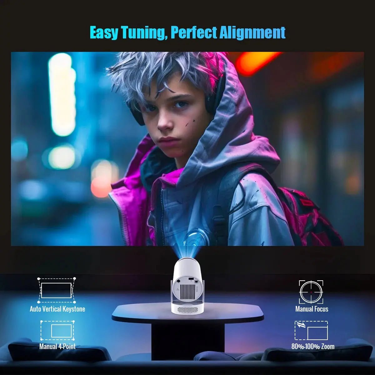 Magcubic 8K Wifi6 Projector 290ANSI Android 14 Dual WIFI Allwinner H726 BT5.4 1280*720P Home Cinema Outdoor Portable HY300 Pro + - Get it from Bo