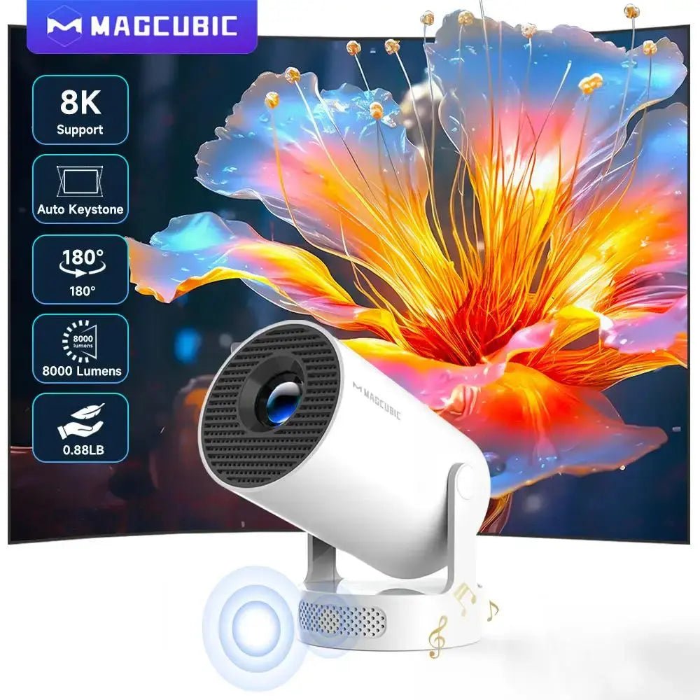 Magcubic 8K Wifi6 Projector 290ANSI Android 14 Dual WIFI Allwinner H726 BT5.4 1280*720P Home Cinema Outdoor Portable HY300 Pro + - Get it from Bo